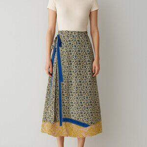 Earthbound One Size Multicolor Reversible  Silk bohemian Wrap Skirt